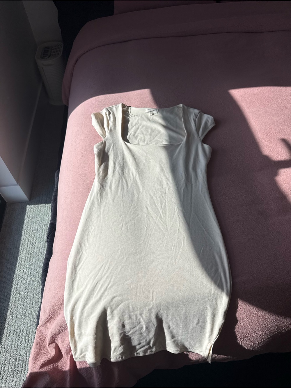 Heart & Hips Cream Knit Top with Square Neck